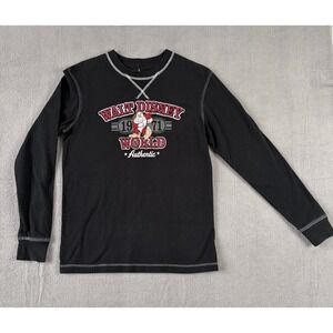 Disney Parks Grumpy Long Sleeve Graphic Embroidered Shirt Men's Small Black